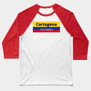 Cartagena City in Colombian Flag Baseball T-Shirt